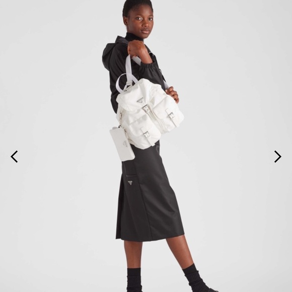 Prada white Re-Nylon medium backpack with pouch - Picture 15 of 16